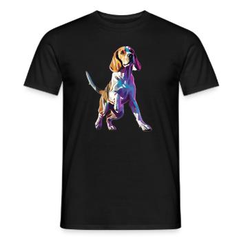 Arty Beagle Dog Dance Competition - Men's T-Shirt - black - Front - AI Model Male 178 light (178cm)