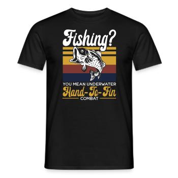 Handfischen Fischer Noodling Liebhaber Fischer Fisch - Männer T-Shirt - Schwarz - Vorne - AI Model Male 178 light (178cm)