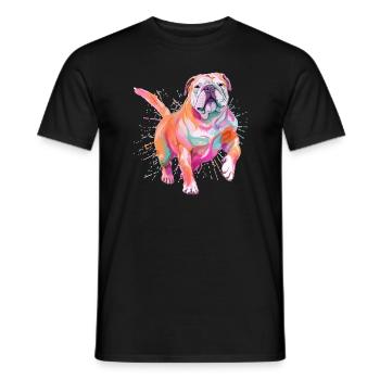 Dancing Dogs Bulldog Lover Funny - Men's T-Shirt - black - Front - AI Model Male 178 light (178cm)