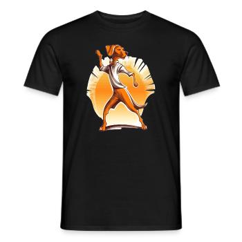 Tanzender Hund Dackelliebhaber Lustiger Tanzwettbe - Männer T-Shirt - Schwarz - Vorne - AI Model Male 178 light (178cm)