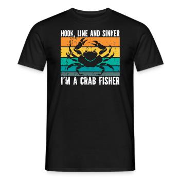 Pêche au crabe Crabe Pêcheur Crabbing Crabber - T-shirt homme - noir - Devant - AI Model Male 178 light (178cm)