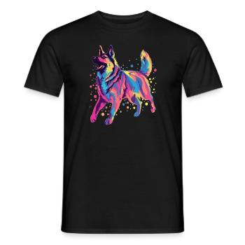 Happy German Shepherd Lover Sheep - Men's T-Shirt - black - Front - AI Model Male 178 light (178cm)