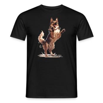 Concours de chiens dansants Berger allemand - T-shirt homme - noir - Devant - AI Model Male 178 light (178cm)