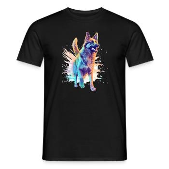 Chien Danse Amoureux Berger Allemand Danse - T-shirt homme - noir - Devant - AI Model Male 178 light (178cm)