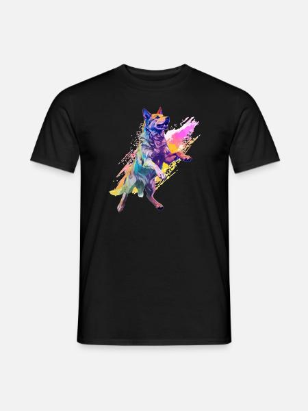 Arty Dancer Dog Deutscher Schäferhund - T-shirt herr - svart