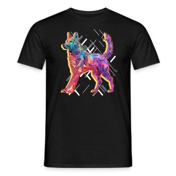 Arty Dog German Shepherd Lover - Men's T-Shirt - black - Front - AI Model Male 178 light (178cm)