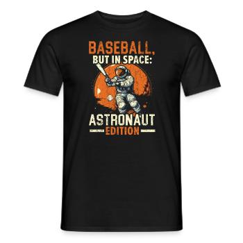 Baseball-Astronaut Baseballspieler im Weltraum - Männer T-Shirt - Schwarz - Vorne - AI Model Male 178 light (178cm)