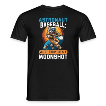 Astronaute de baseball Joueur de baseball Outerspace - T-shirt homme - noir - Devant - AI Model Male 178 light (178cm)