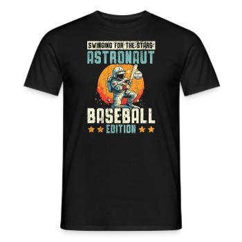 Astronaute de baseball Joueur de baseball Outerspace - T-shirt homme - noir - Devant - AI Model Male 178 light (178cm)