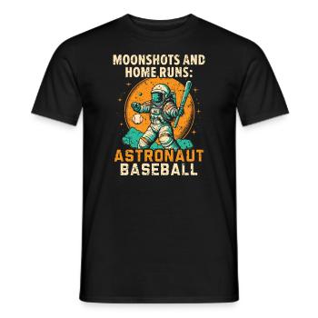 Baseball-Astronaut Baseballspieler im Weltraum - Männer T-Shirt - Schwarz - Vorne - AI Model Male 178 light (178cm)
