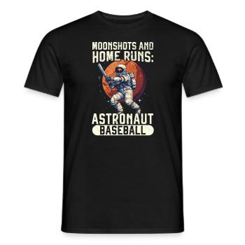 Baseball-Astronaut Baseballspieler im Weltraum - Männer T-Shirt - Schwarz - Vorne - AI Model Male 178 light (178cm)