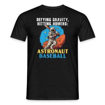 Baseball-Astronaut Baseballspieler im Weltraum - Männer T-Shirt - Schwarz - Vorne - AI Model Male 178 light (178cm)