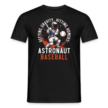 Baseball Astronaut Baseball Player Outerspace - Men's T-Shirt - black - Front - AI Model Male 178 light (178cm)