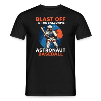 Baseball-Astronaut Baseballspieler im Weltraum - Männer T-Shirt - Schwarz - Vorne - AI Model Male 178 light (178cm)