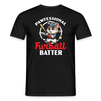 Katze Baseball-Liebhaber Baseball-Spieler Sport Miau - Männer T-Shirt - Schwarz - Vorne - AI Model Male 178 light (178cm)