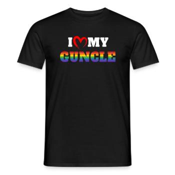 I Love My Guncle Gay Uncle Gay - Men's T-Shirt - black - Front - AI Model Male 178 light (178cm)