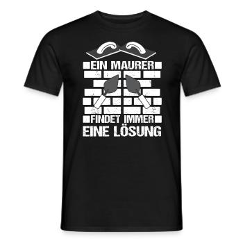 Maurer Maurermeister findet immer eine Lösung - Männer T-Shirt - Schwarz - Vorne - AI Model Male 178 light (178cm)