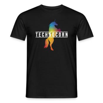 EDM Technocorn Unicorn Festival Music - Men's T-Shirt - black - Front - AI Model Male 178 light (178cm)
