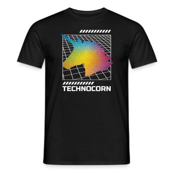 EDM Technocorn Unicorn Festival Music - Men's T-Shirt - black - Front - AI Model Male 178 light (178cm)