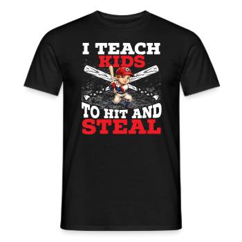 Entraîneur de baseball Joueur de baseball Sport d’équipe de baseball - T-shirt homme - noir - Devant - AI Model Male 178 light (178cm)