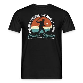 Entraîneur de baseball Joueur de baseball Sport d’équipe de baseball - T-shirt homme - noir - Devant - AI Model Male 178 light (178cm)