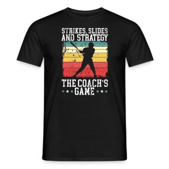 Entraîneur de baseball Joueur de baseball Sport d’équipe de baseball - T-shirt homme - noir - Devant - AI Model Male 178 light (178cm)