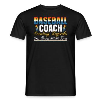 Entraîneur de baseball Joueur de baseball Sport d’équipe de baseball - T-shirt homme - noir - Devant - AI Model Male 178 light (178cm)
