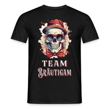 JGA Team Bräutigam Totenkopf Junggesellenabschied - Männer T-Shirt - Schwarz - Vorne - AI Model Male 178 light (178cm)