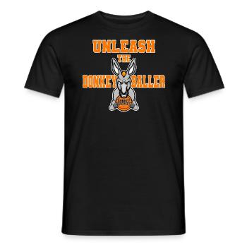 Unleash The Donkey Baller Esel Basketball Spieler - Männer T-Shirt - Schwarz - Vorne - AI Model Male 178 light (178cm)