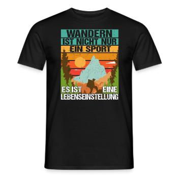 Wanderer Wanderung Wandern ist nicht nur ein Sport - Männer T-Shirt - Schwarz - Vorne - AI Model Male 178 light (178cm)