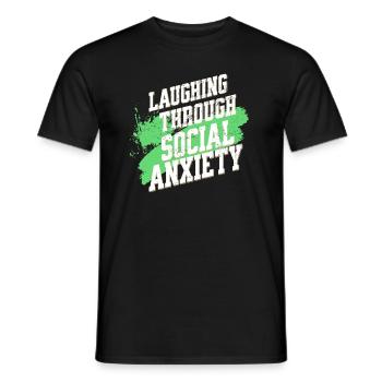 Depression Mental Health i Have Social Anxiety - Men's T-Shirt - black - Front - AI Model Male 178 light (178cm)
