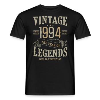1994 vintage 1994 anniversaire - T-shirt homme - noir - Devant - AI Model Male 178 light (178cm)