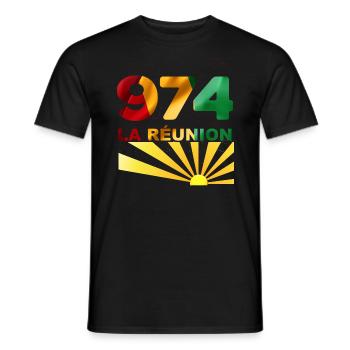 974 La Réunion - T-shirt homme - noir - Devant - AI Model Male 178 light (178cm)