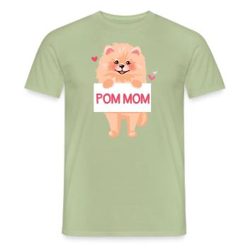 Pom Mom Poméranie Poméranie Poméranie Poméranie Poméranie Poméranie Poméranie - T-shirt homme - vert sauge - Devant - AI Model Male 178 light (178cm)