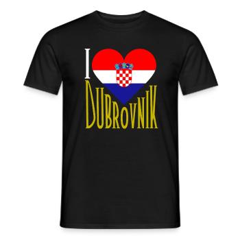 Travel to Balkan Love Dubrovnik, Croatia - Men's T-Shirt - black - Front - AI Model Male 178 light (178cm)