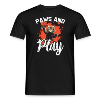 Basketball Cat Basketteur Joueur de basket-ball J’aime le basket-ball - T-shirt homme - noir - Devant - AI Model Male 178 light (178cm)