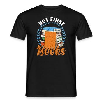 Buchliebhaber Bücherwurm Lesen Bibliothekarische Ausbildung - Männer T-Shirt - Schwarz - Vorne - AI Model Male 178 light (178cm)