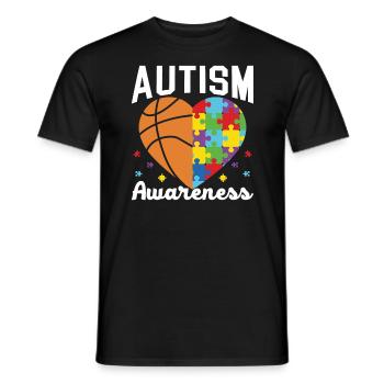 Autisme Basketball Autism Warrior Basketteur - T-shirt homme - noir - Devant - AI Model Male 178 light (178cm)