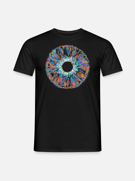 Buntes Auge Iris Alles Sehendes Mandala Pupille - Männer T-Shirt - Schwarz