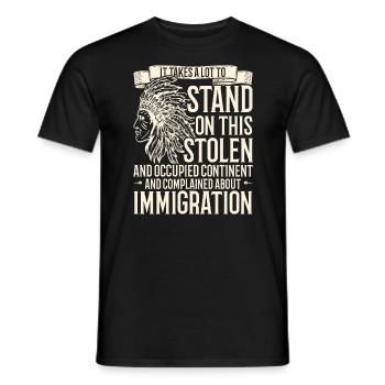 Journée des Amérindiens autochtones - T-shirt homme - noir - Devant - AI Model Male 178 light (178cm)