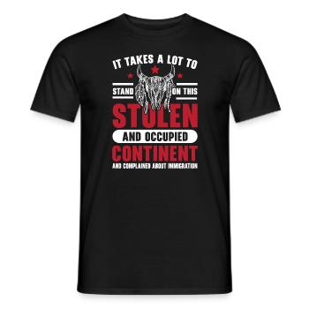 Journée des Amérindiens autochtones - T-shirt homme - noir - Devant - AI Model Male 178 light (178cm)