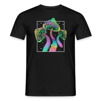 Festival des champignons psychédéliques EDM Musique - T-shirt homme - noir - Devant - AI Model Male 178 light (178cm)