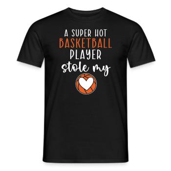 Basketball Girlfriend Love Couple Relationship - T-shirt homme - noir - Devant - AI Model Male 178 light (178cm)