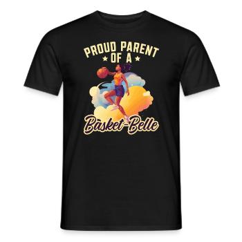 Fille Basketball Sport Basketball Papa Maman - T-shirt homme - noir - Devant - AI Model Male 178 light (178cm)