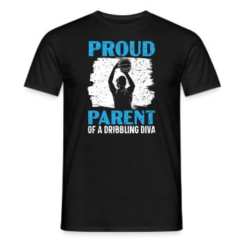 Fille Basketball Sport Basketball Papa Maman - T-shirt homme - noir - Devant - AI Model Male 178 light (178cm)