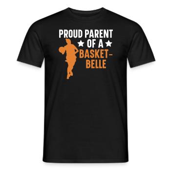 Fille Basketball Sport Basketball Papa Maman - T-shirt homme - noir - Devant - AI Model Male 178 light (178cm)