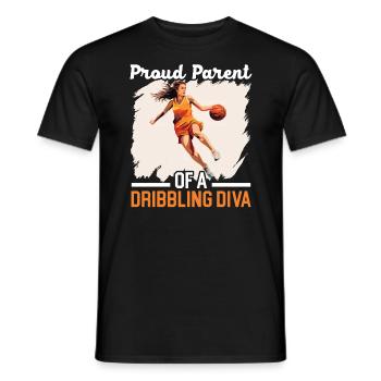 Daughter Basketball Sport Basketball Dad Mom - Men's T-Shirt - black - Front - AI Model Male 178 light (178cm)