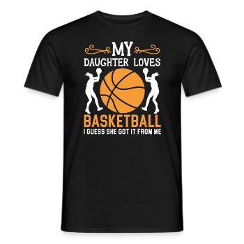 Fille Basketball Sport Basketball Papa Maman - T-shirt homme - noir - Devant - AI Model Male 178 light (178cm)