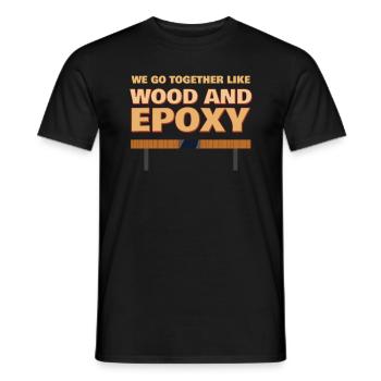 Bois et résine époxy - T-shirt homme - noir - Devant - AI Model Male 178 light (178cm)