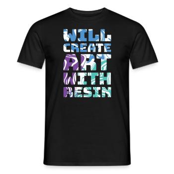 Créez de l’art avec de la résine époxy - T-shirt homme - noir - Devant - AI Model Male 178 light (178cm)